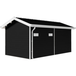 Abri premium bois composite avec terrasse gris foncé Woodlife Garden