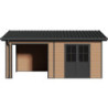 Abri premium bois composite avec terrasse gris foncé Woodlife Garden