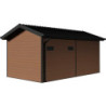 Abri premium bois composite avec terrasse gris foncé Woodlife Garden