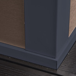 Abri premium bois composite avec terrasse gris foncé Woodlife Garden