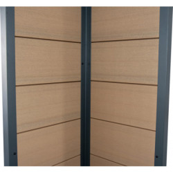 Abri premium bois composite avec terrasse gris foncé Woodlife Garden