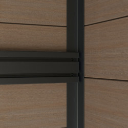 Abri premium bois composite avec terrasse gris foncé Woodlife Garden