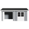 Abri premium bois composite avec terrasse gris clair Woodlife Garden