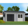 Abri premium bois composite avec terrasse gris clair Woodlife Garden