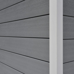 Abri premium bois composite avec terrasse gris clair Woodlife Garden