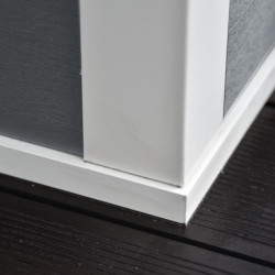 Abri premium bois composite avec terrasse gris clair Woodlife Garden