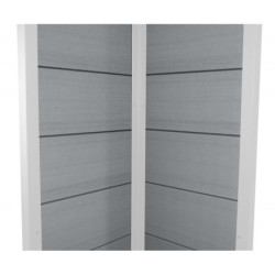 Abri premium bois composite avec terrasse gris clair Woodlife Garden