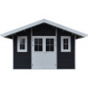 Abri premium bois composite double pente 14,75m² gris Woodlife Garden