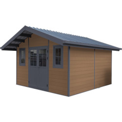 Abri premium moderne en bois composite 14,75m² marron Woodlife Garden