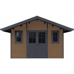 Abri premium moderne en bois composite 14,75m² marron Woodlife Garden