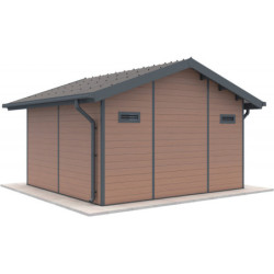 Abri premium moderne en bois composite 14,75m² marron Woodlife Garden