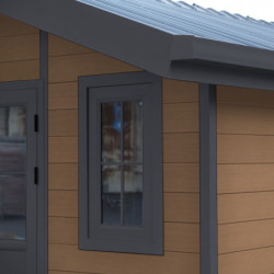Abri premium moderne en bois composite 14,75m² marron Woodlife Garden