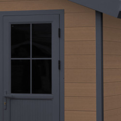 Abri premium moderne en bois composite 14,75m² marron Woodlife Garden