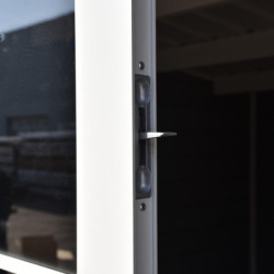 Abri premium bois composite double pente 15m² gris clair Woodlife Garden