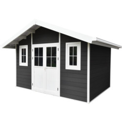 Abri jardin premium bois composite 10,7m² anthracite Woodlife Garden