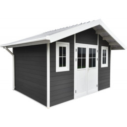 Abri jardin premium bois composite 10,7m² anthracite Woodlife Garden