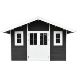 Abri jardin premium bois composite 10,7m² anthracite Woodlife Garden