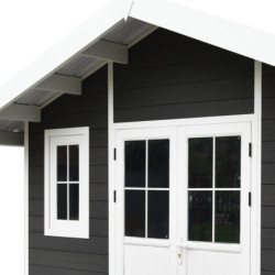 Abri jardin premium bois composite 10,7m² anthracite Woodlife Garden