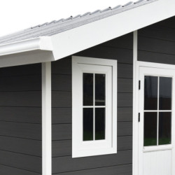 Abri jardin premium bois composite 10,7m² anthracite Woodlife Garden