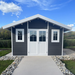 Abri jardin premium bois composite 10,7m² anthracite Woodlife Garden