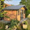 Abri jardin premium bois composite 10,7m² marron Woodlife Garden