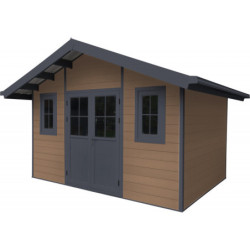 Abri jardin premium bois composite 10,7m² marron Woodlife Garden