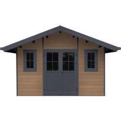 Abri jardin premium bois composite 10,7m² marron Woodlife Garden