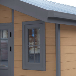 Abri jardin premium bois composite 10,7m² marron Woodlife Garden