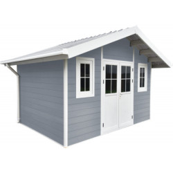 Abri jardin premium bois composite 10,7m² anthracite Woodlife Garden