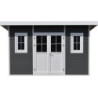 Abri toit plat composite anthracite 14,90m² porte alu Woodlife Garden