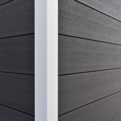 Abri toit plat composite anthracite 14,90m² porte alu Woodlife Garden