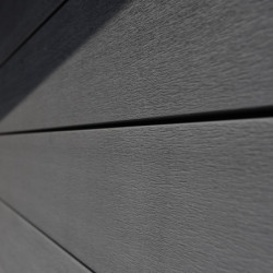 Abri toit plat composite anthracite 14,90m² porte alu Woodlife Garden