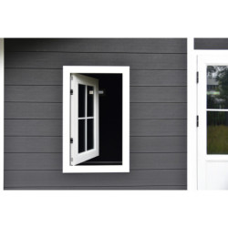 Abri toit plat composite anthracite 14,90m² porte alu Woodlife Garden