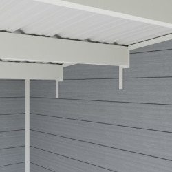 Abri toit plat composite gris clair 14,90m² porte alu Woodlife Garden