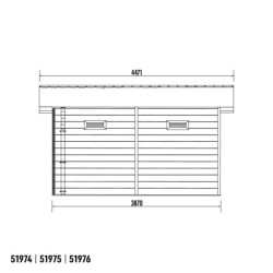 Abri toit plat composite gris clair 14,90m² porte alu Woodlife Garden