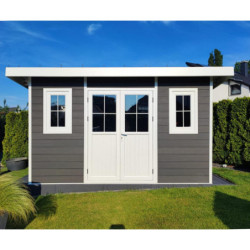 Abri toit monopente composite couleur anthracite 12m² Woodlife Garden