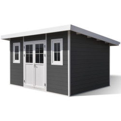 Abri toit monopente composite couleur anthracite 12m² Woodlife Garden