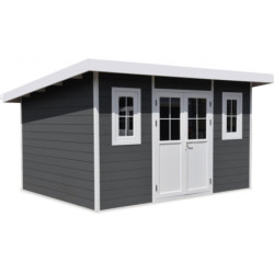 Abri toit monopente composite couleur anthracite 12m² Woodlife Garden