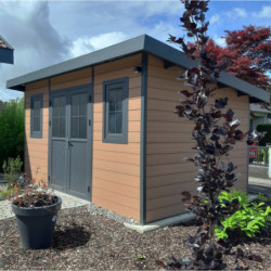 Abri toit monopente composite aspect bois 12m² Woodlife Garden