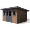Abri toit monopente composite aspect bois 12m² Woodlife Garden