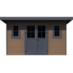 Abri toit monopente composite aspect bois 12m² Woodlife Garden