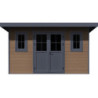 Abri toit monopente composite aspect bois 12m² Woodlife Garden