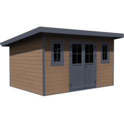 Abri toit monopente composite aspect bois 12m² Woodlife Garden