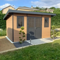 Abri toit monopente composite aspect bois 12m² Woodlife Garden