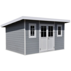 Abri toit monopente composite couleur gris clair 12m² Woodlife Garden