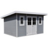 Abri toit monopente composite couleur gris clair 12m² Woodlife Garden