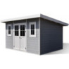 Abri toit monopente composite couleur gris clair 12m² Woodlife Garden