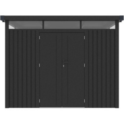 Abri 6,76m² en acier gris foncé 0,4mm Kosto avec fixations - X-Métal