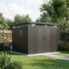 Abri 8,64m² en acier gris foncé 0,4mm Kosto fixations dalle - X-Métal