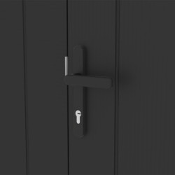 Abri 8,64m² en acier gris foncé 0,4mm Kosto fixations dalle - X-Métal